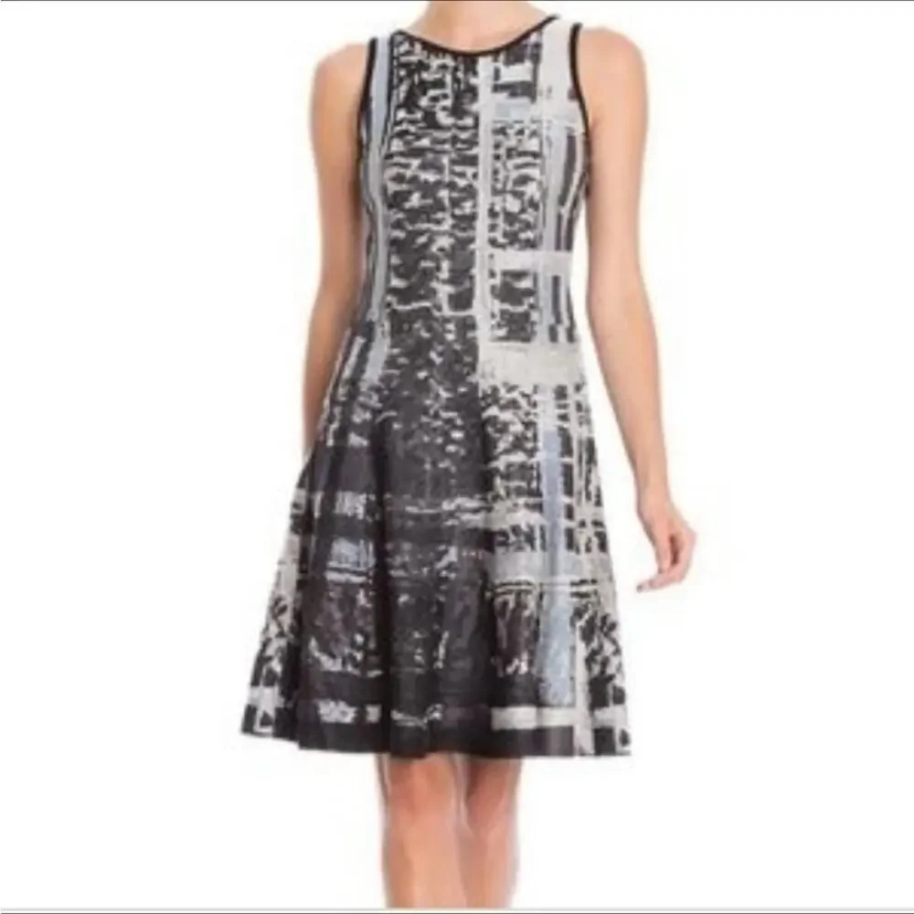 Nic + Zoe Crosstown Twirl Fit & Flare Knit Dress Sleeveless Tank Summer M